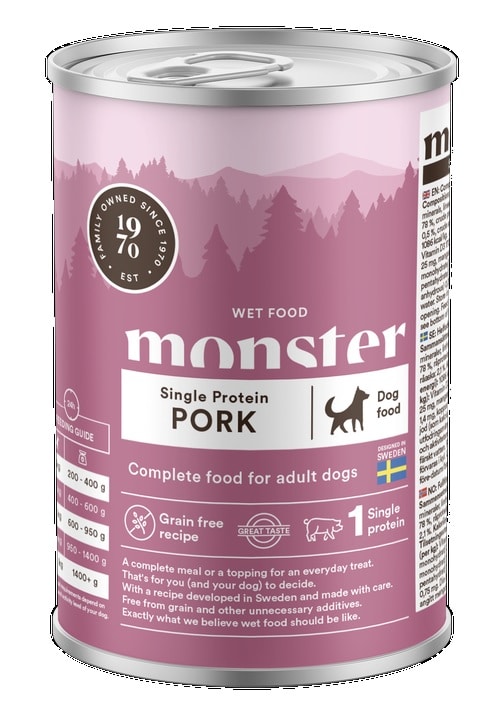 Monster Dog Adult Single Pork Burk 400g