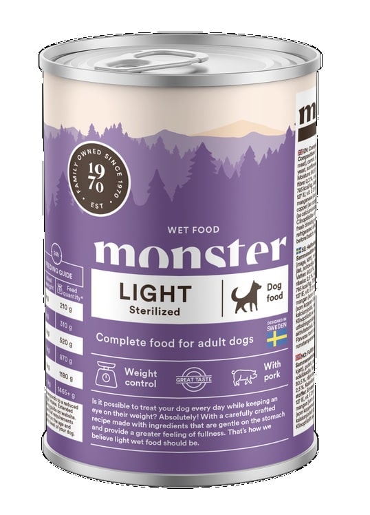 Monster Dog Adult Light/Sterilized Burk 400g