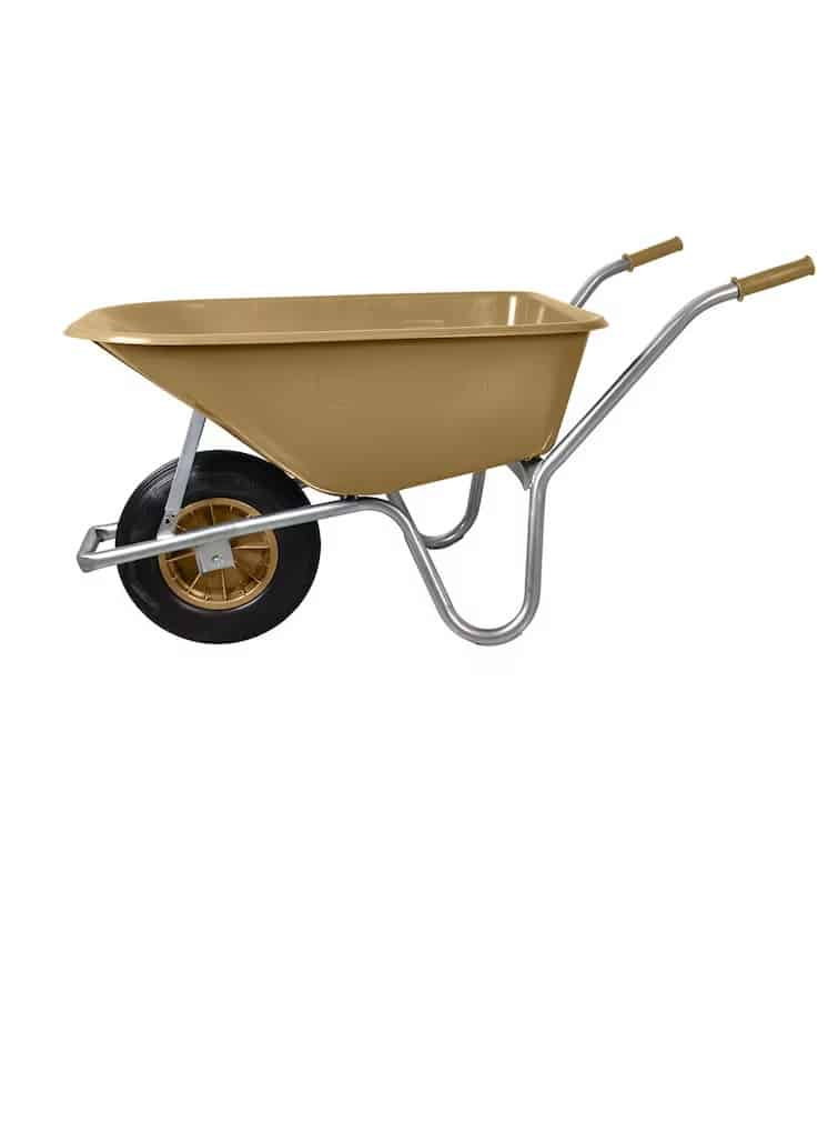 Skottkärra plast 100 l luftgummihjul guld