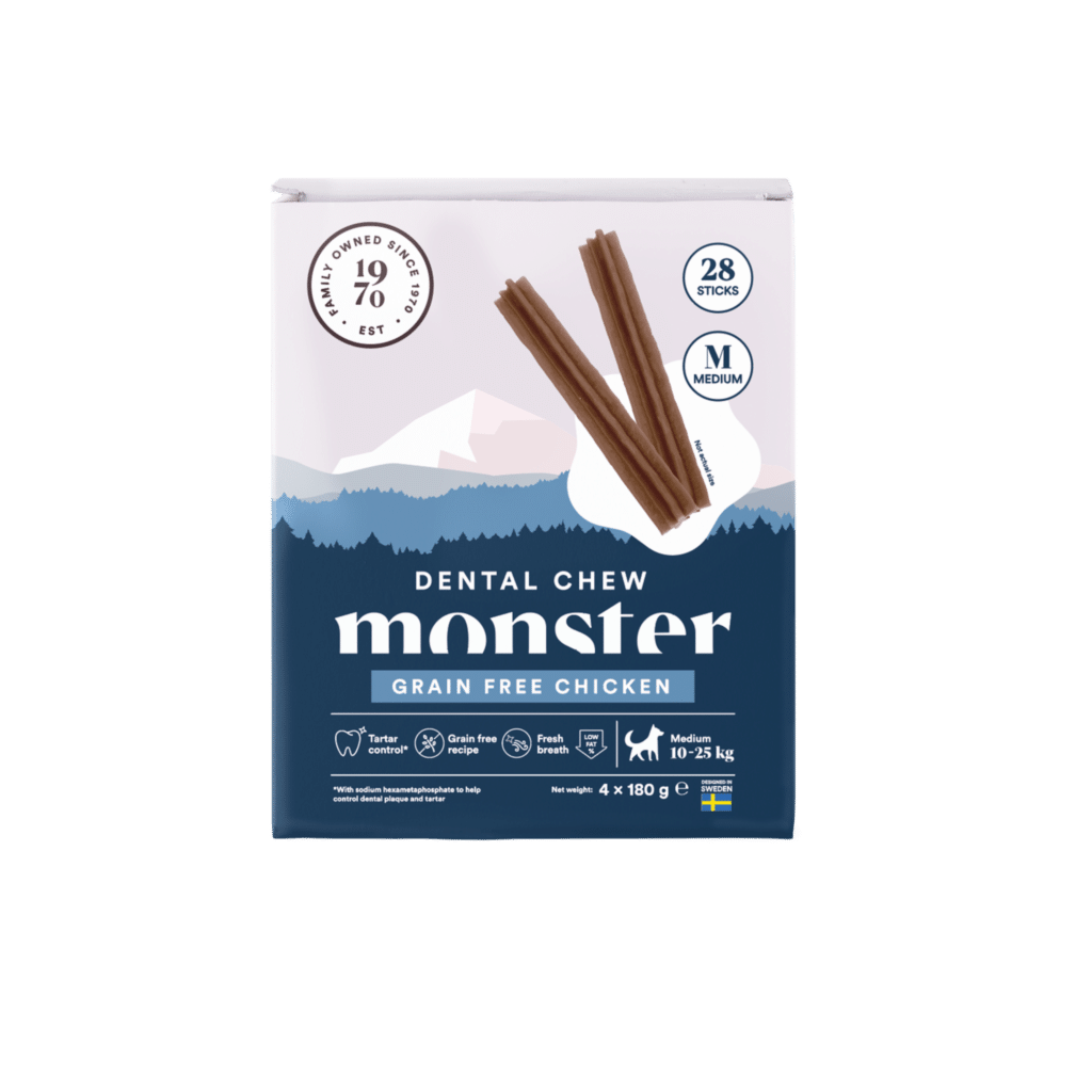 Monster Dental Chew GF Chicken M 28st