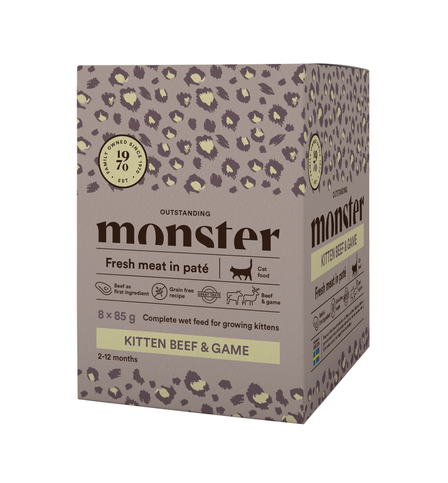 Monster Cat Pouches 8-pack Kitten Beef/Game