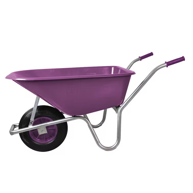 Skottkärra plast 100 l luftgummihjul plum