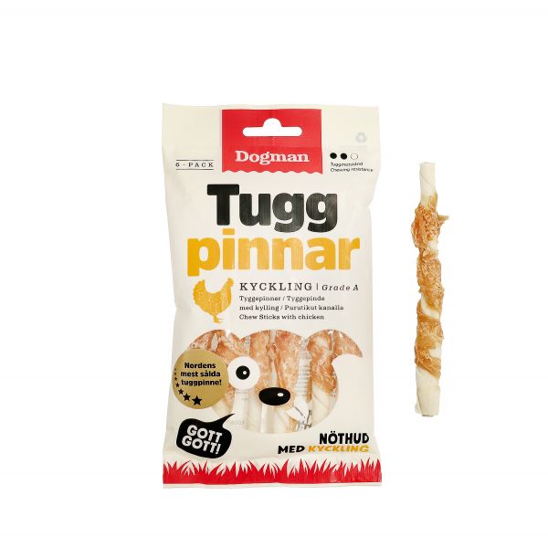 Dogman Tuggpinnar Kyckling 12cm 6-Pack