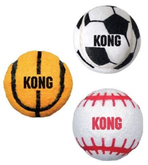 Kong Sport Boll Orange/vit/svart 3-pack M