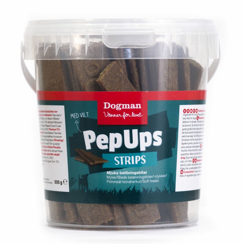 Dogman Pep Ups Strips Vilt 500g-UTGÅR