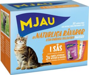 Mjau SÅS Ox/Kyckling/Nöt/Kalkon ORANGE 12-pack