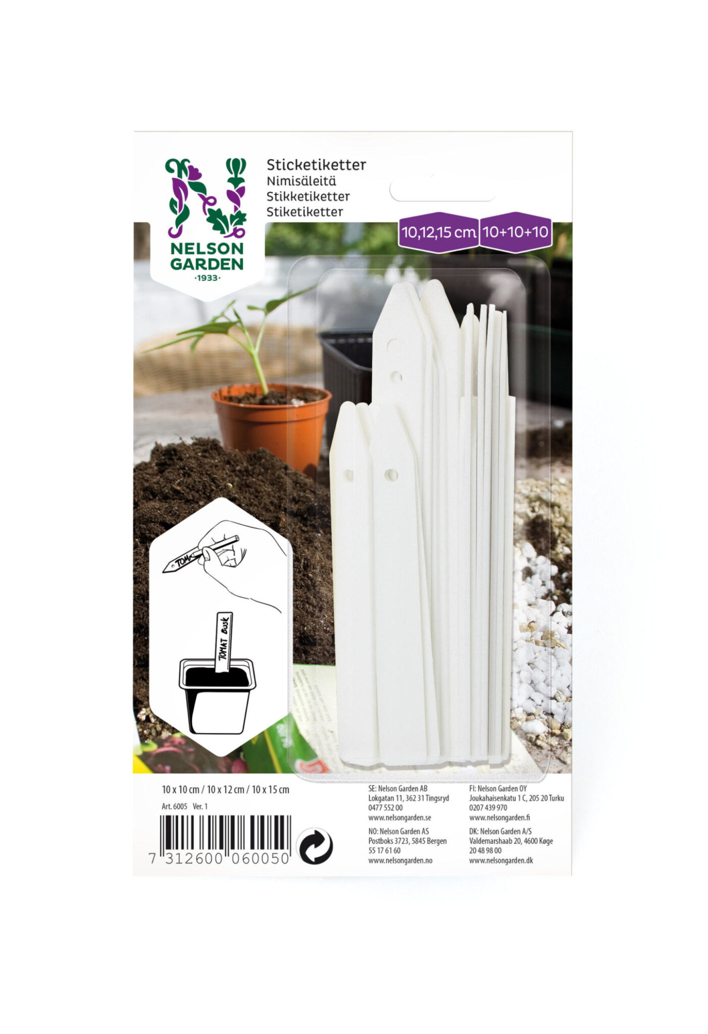 Sticketikett 3x10st 10/12,5/15cm