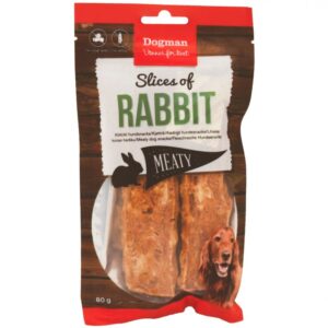 Dogman Hundgodis Slices of Rabbit 80gr