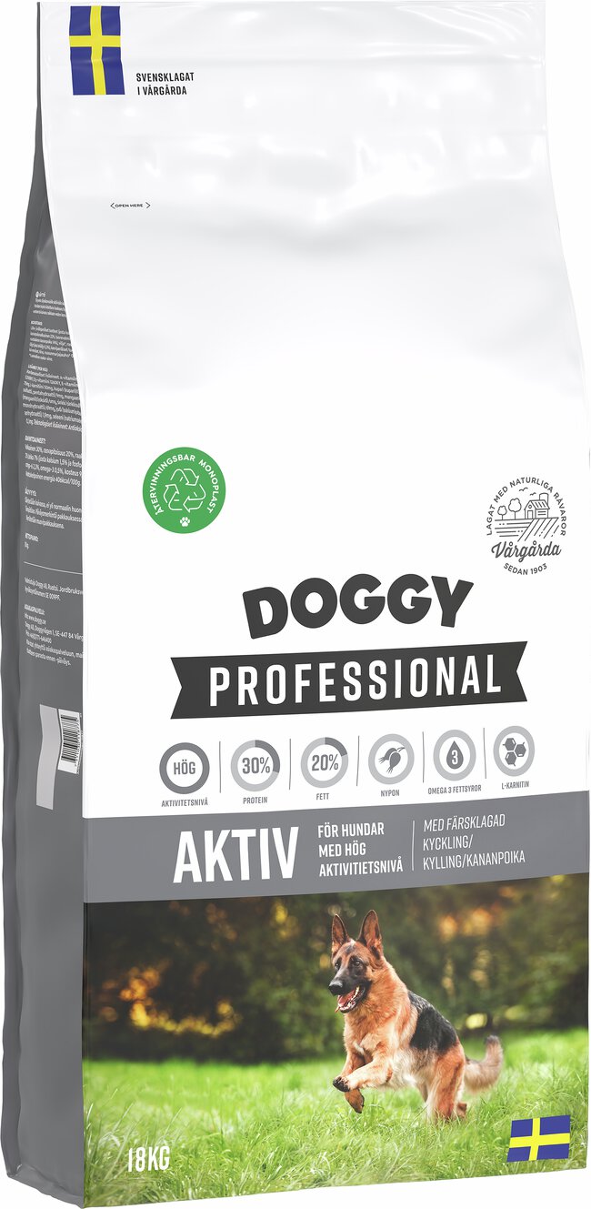 Doggy Professional Aktiv (SVART)18kg