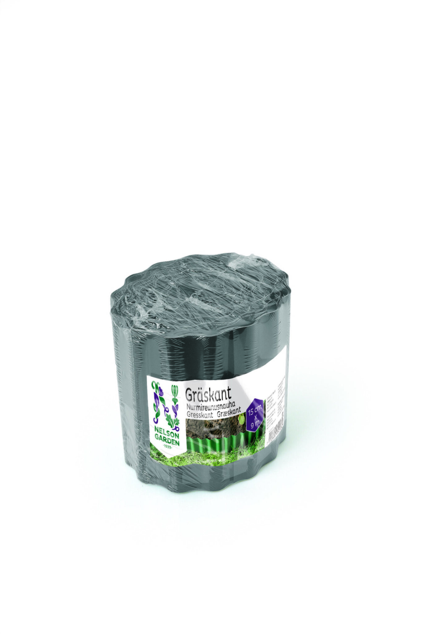 Gräskant Antracit 15cm x 9m