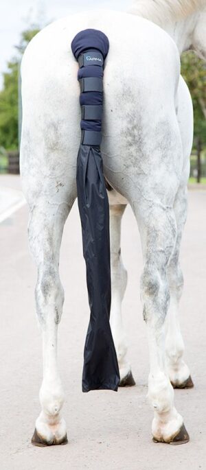 Arma svansskydd med påse blå