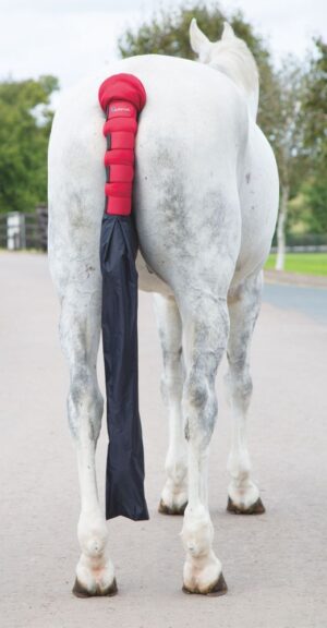 Arma svansskydd med påse röd