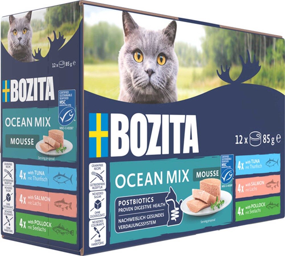 Bozita katt Mousse Multibox Sea 12x85g
