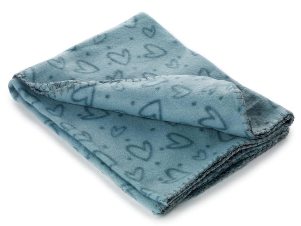 Fleecefilt Heart Turkos 100x70cm