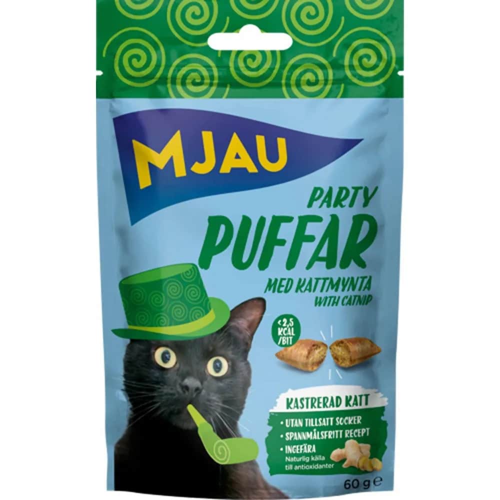 Mjau Partypuffar Kattmynta 60g
