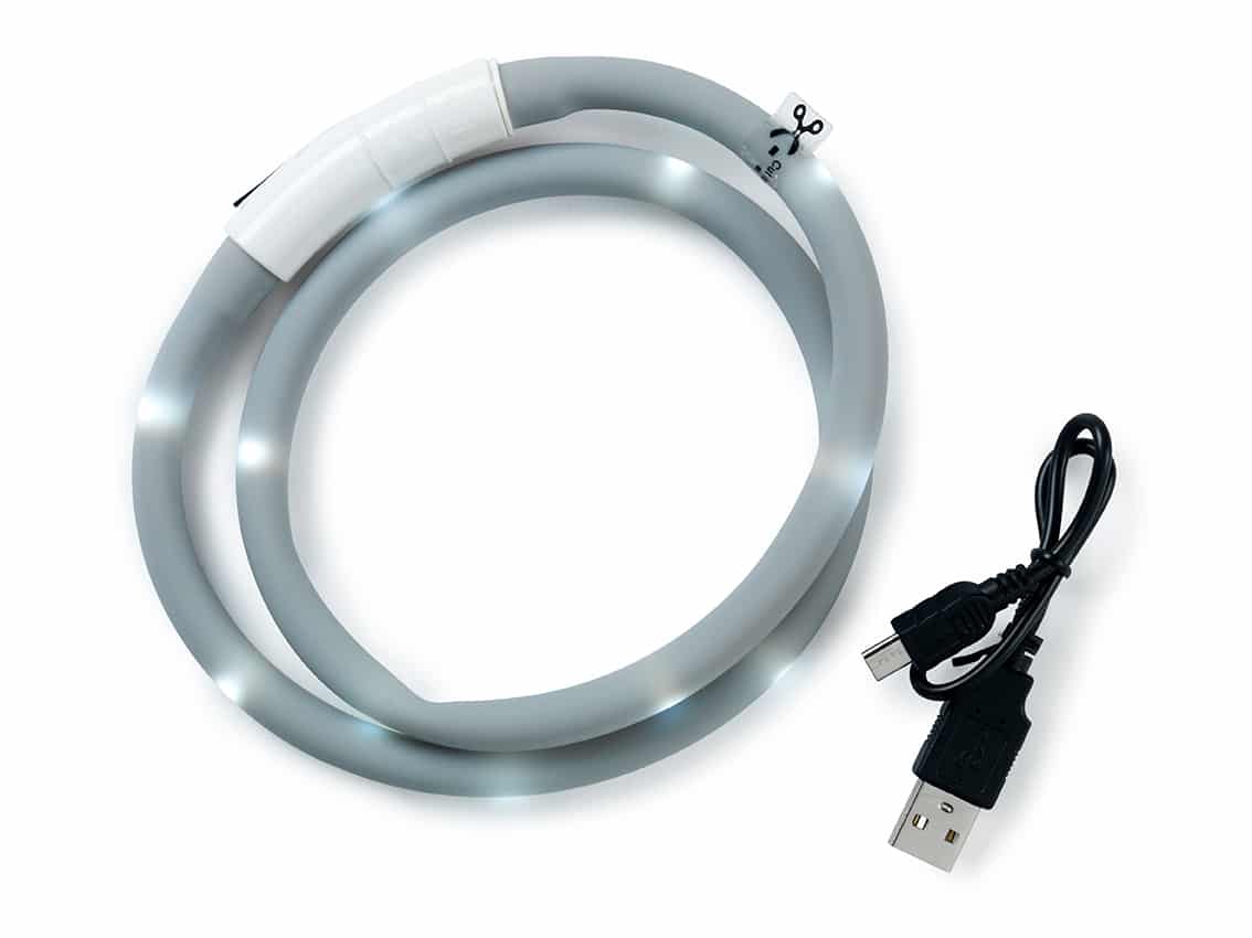 Dogman Blinkhalsband LED Grå