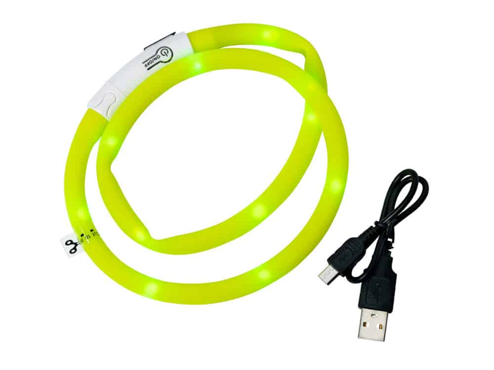 Dogman Blinkhalsband LED Gul